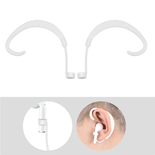 Anti-Lost Secure Ear hook Silicone Holder Ear Attachment Loops Accessory for Apple AirPods 1 Airpods 2 Earphone Perfect for Outdoor Activities White Black EarHooks Compatible for AirPods